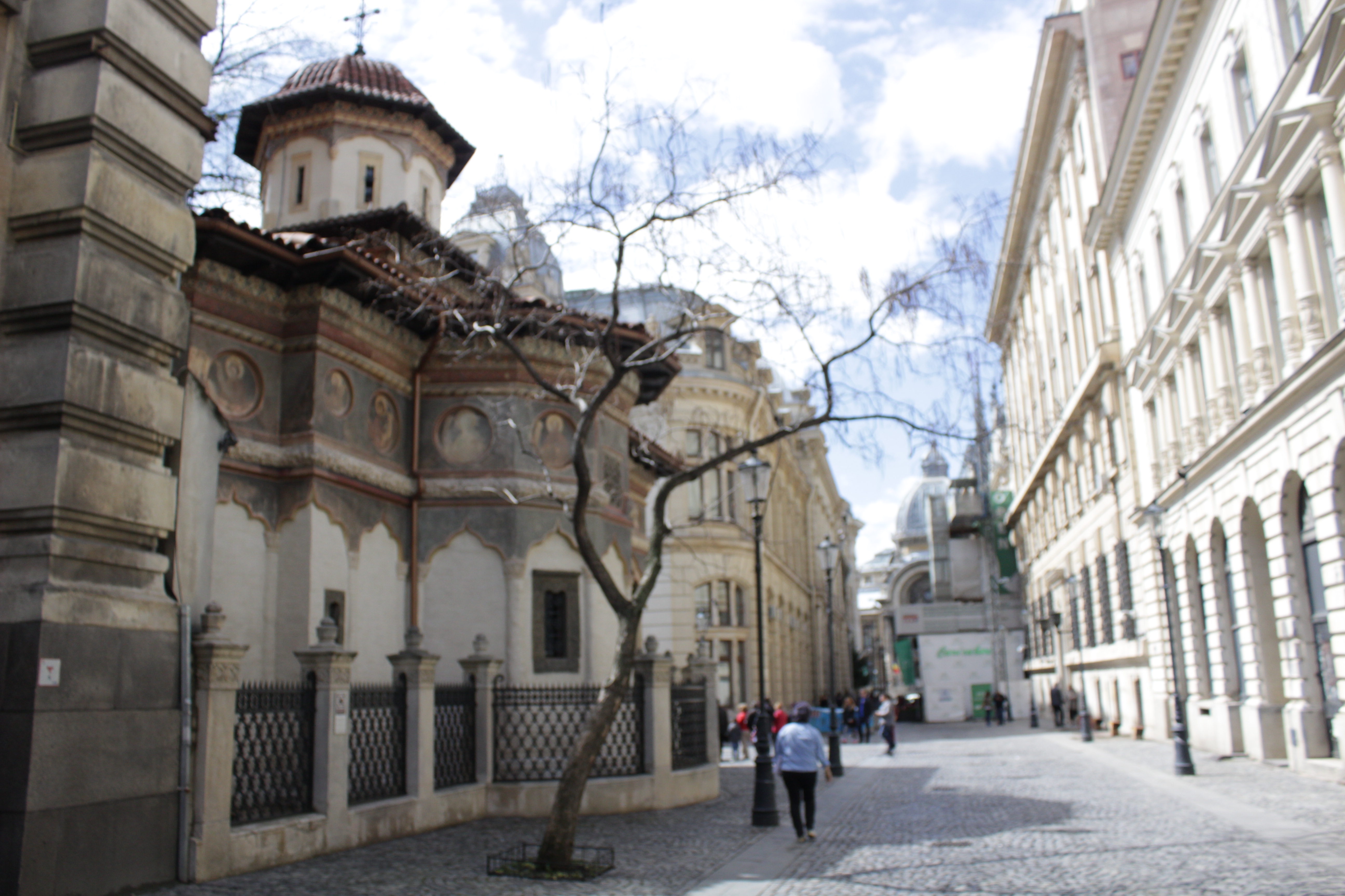 A street leading to the National Bank of Romania