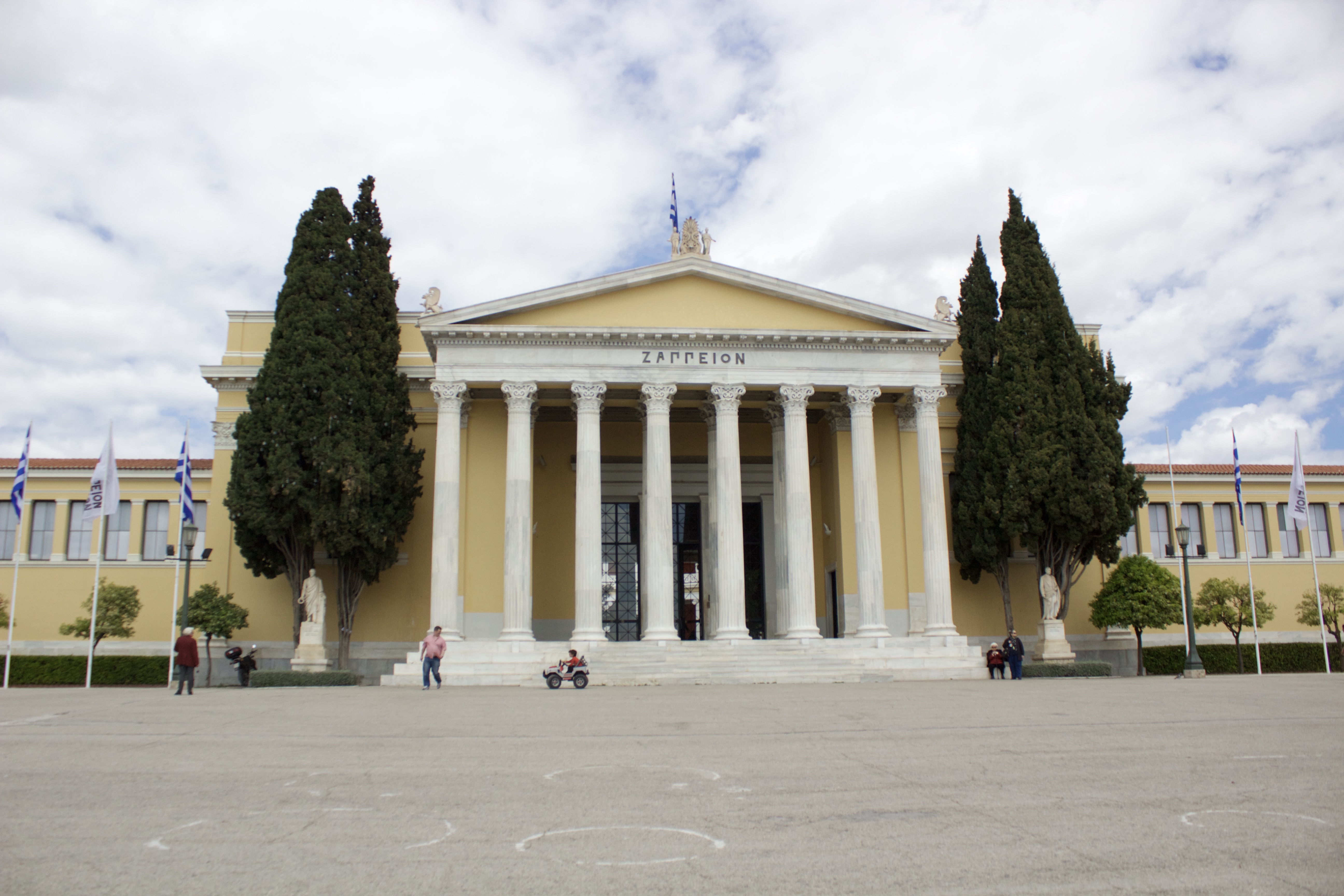 A building with columns in the park in Athens 
