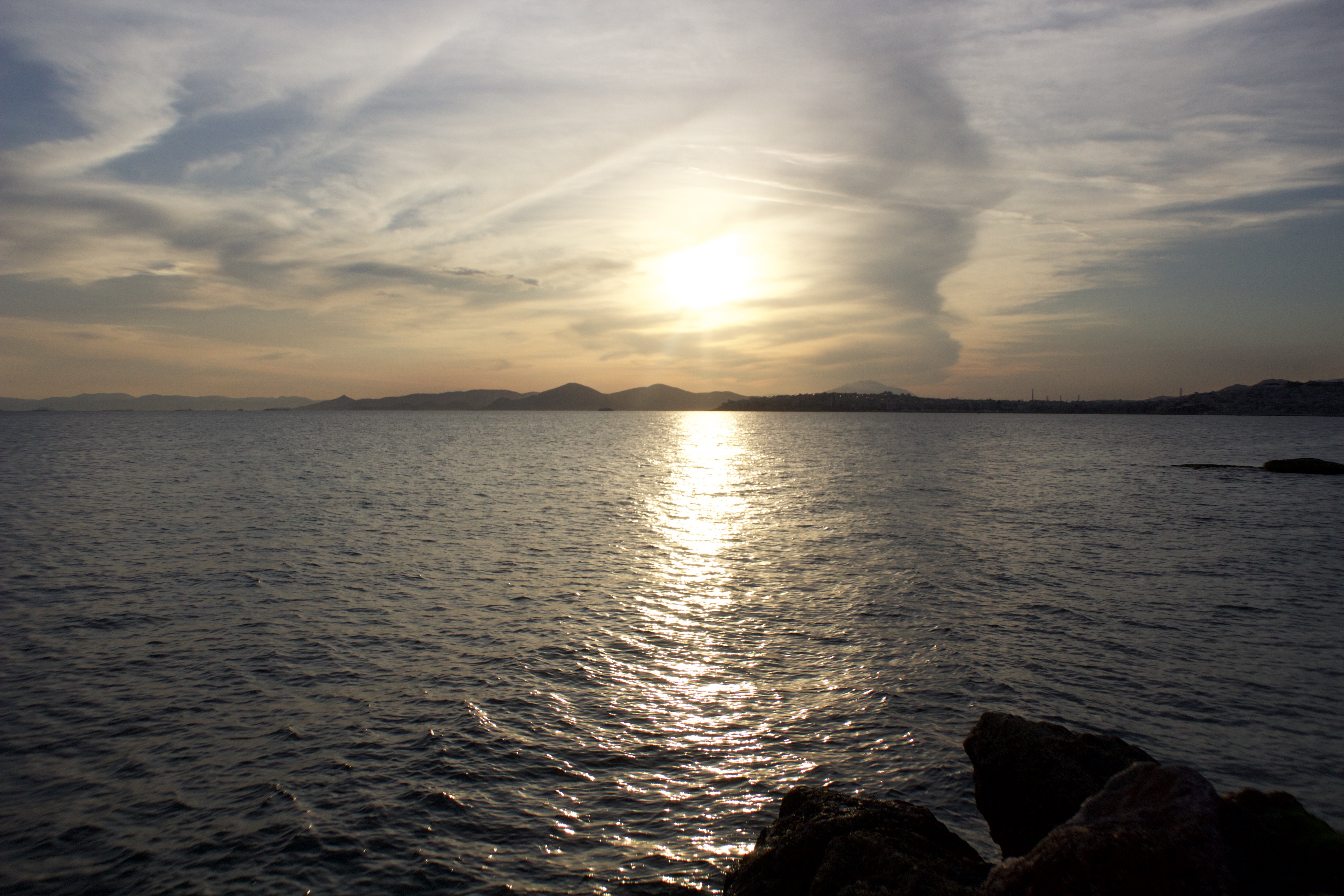 The beach view of the sea in Athens, Greece 