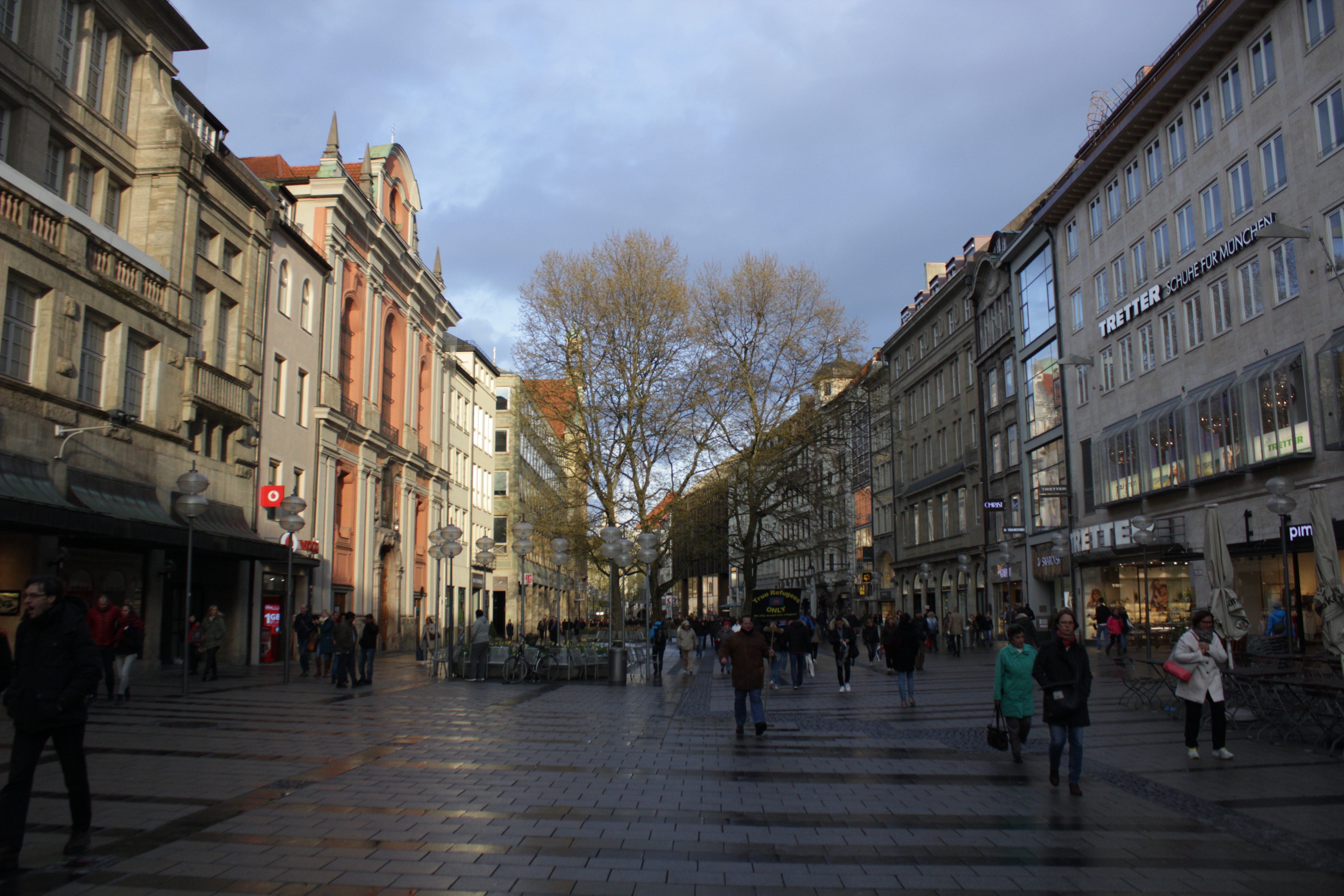 Rainy day with sunshine streaks in Munich 